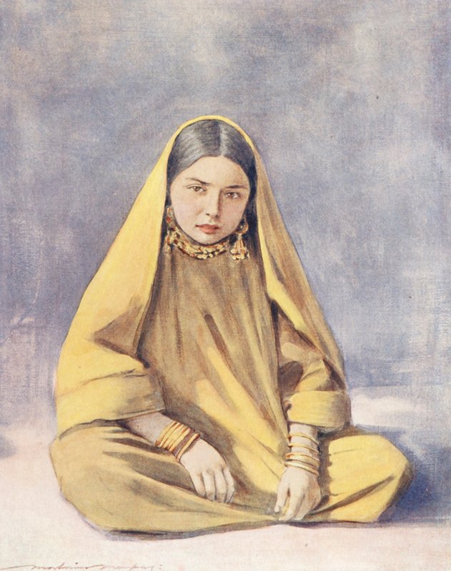 Niños del mundo: Cashmere, A Stolid Sitter (litografía en color) de Mortimer Ludington Menpes