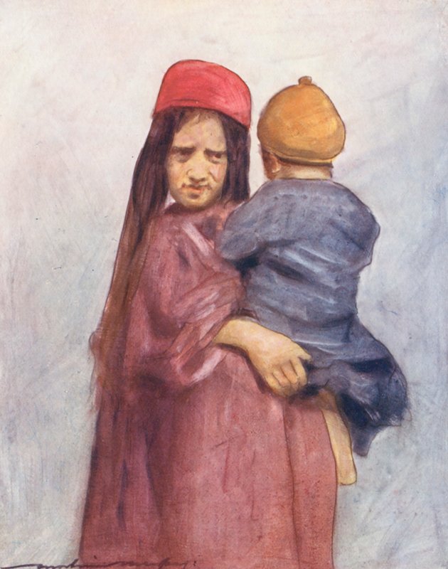 Niños del mundo: Cashmere, An Armful (litografía en color) de Mortimer Ludington Menpes