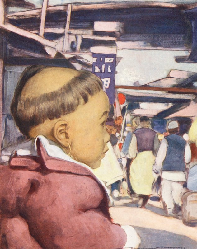 Niños del mundo: Chino, Un bebé de Cantón (litografía en color) de Mortimer Ludington Menpes