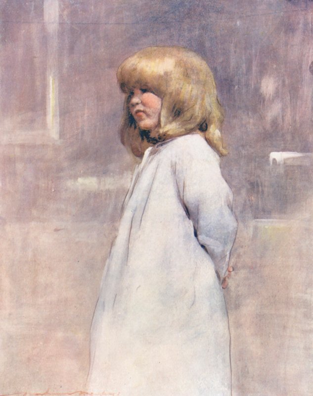 Niños del mundo: Inglés, Going to Bed (litografía en color) de Mortimer Ludington Menpes