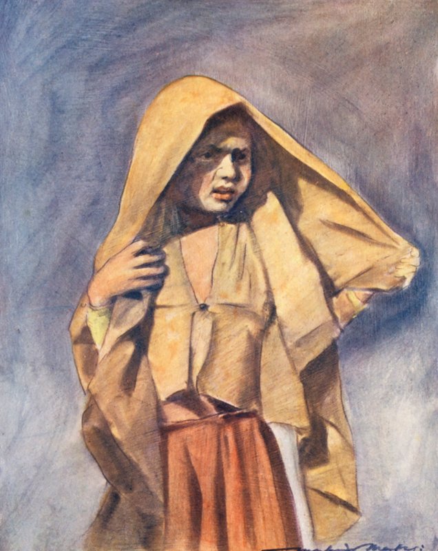 Niños del mundo: Indian, In the Sun (litografía en color) de Mortimer Ludington Menpes