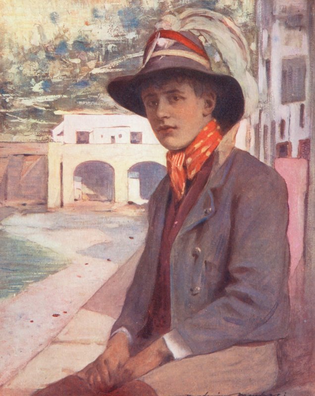 Niños del mundo: Italiano, En Capri (litografía en color) de Mortimer Ludington Menpes