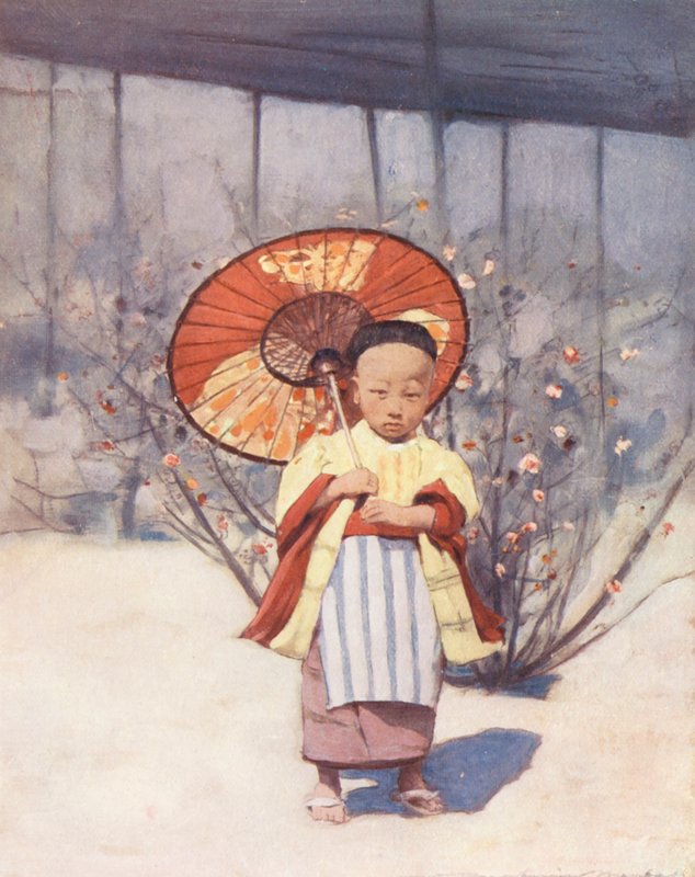 Los niños del mundo: Los japoneses, uno de nuestros nuevos aliados (litografía en color) de Mortimer Ludington Menpes