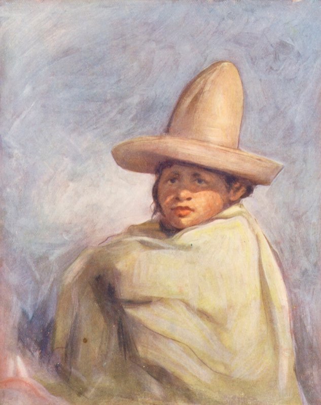 Niños del Mundo: Mexicanos, en Puebla (litografía en color) de Mortimer Ludington Menpes
