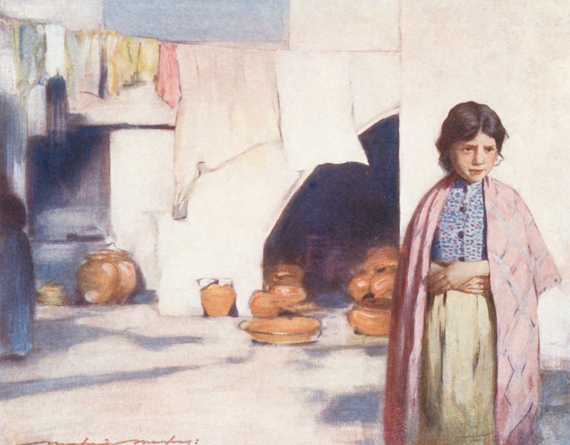 Niños del mundo: Español, Luz y Sombra (litografía en color) de Mortimer Ludington Menpes