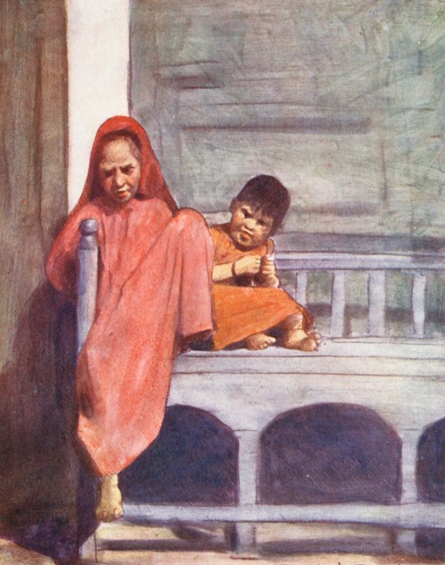 Niños del mundo: Two in Corner (litografía en color) de Mortimer Ludington Menpes