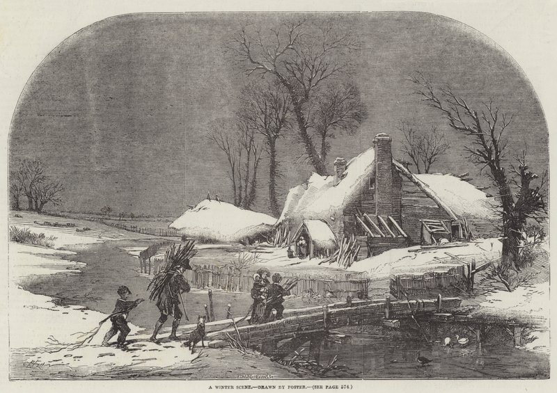 Una escena de invierno de Myles Birket Foster