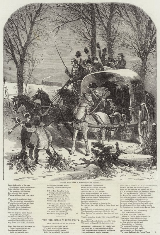 Escena de camino rural en invierno de Myles Birket Foster