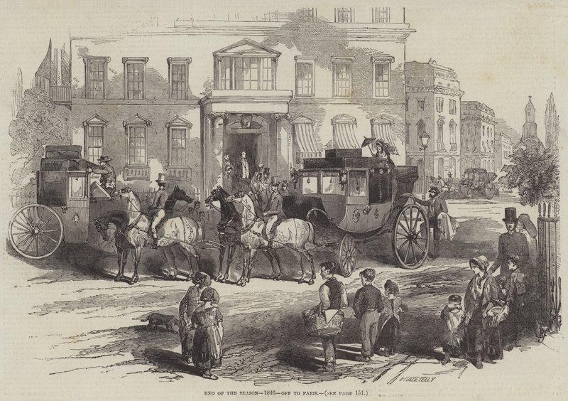 Fin de la temporada, 1846, rumbo a París de Myles Birket Foster
