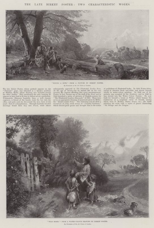 El difunto Birket Foster, dos obras características de Myles Birket Foster