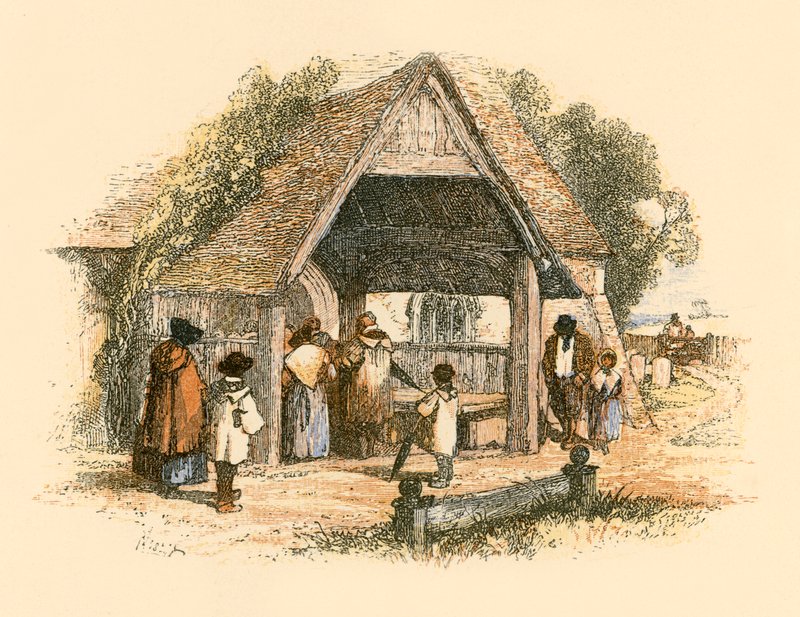 La iglesia del pueblo de Myles Birket Foster