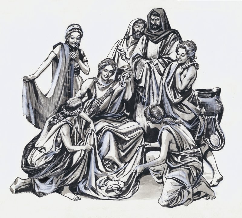 Aquiles y Ulises (gouache sobre papel) de Nadir Quinto