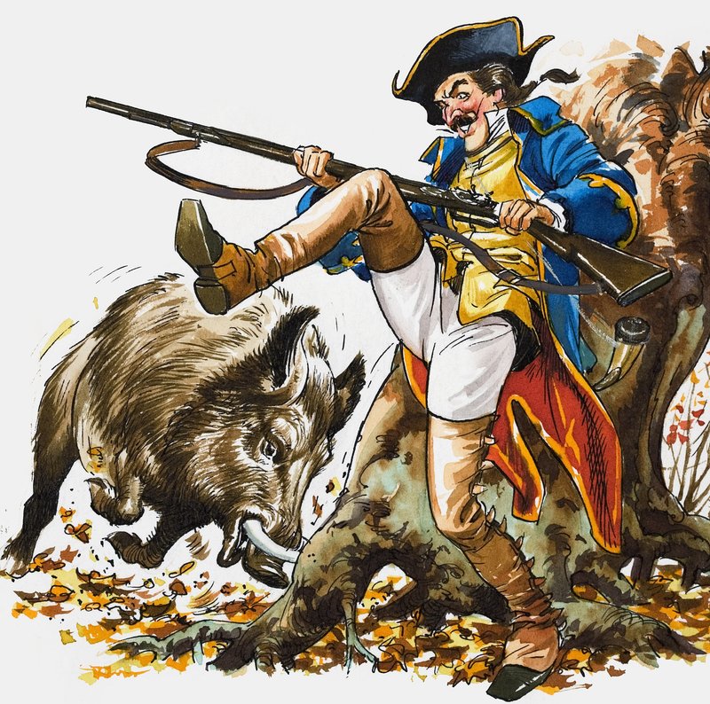 Las maravillosas aventuras del barón Munchausen (gouache sobre papel) de Nadir Quinto