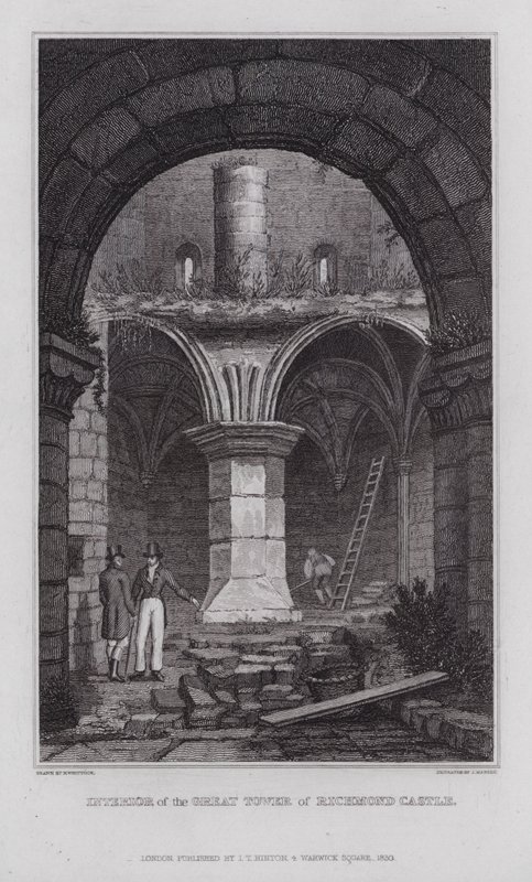 Interior de la Gran Torre del Castillo de Richmond (grabado) de Nathaniel (after) Whittock