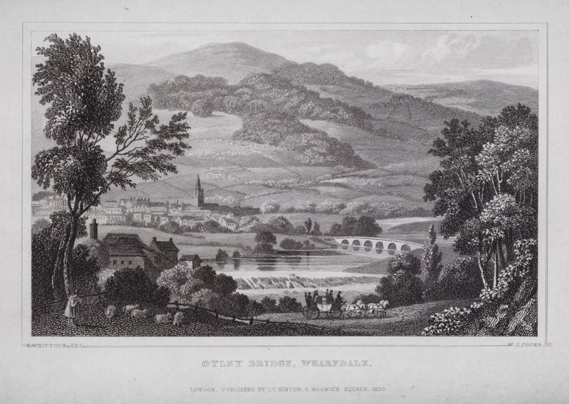 Puente de Otley, Wharfdale de Nathaniel (after) Whittock