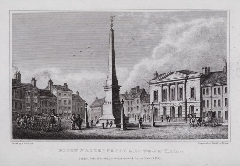 Plaza del Mercado y Ayuntamiento de Ripon de Nathaniel (after) Whittock