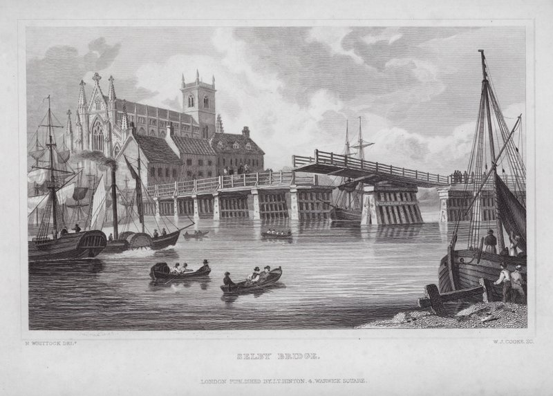 Puente de Selby (grabado) de Nathaniel (after) Whittock