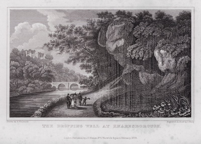 El Pozo de Goteo en Knaresborough (grabado) de Nathaniel (after) Whittock