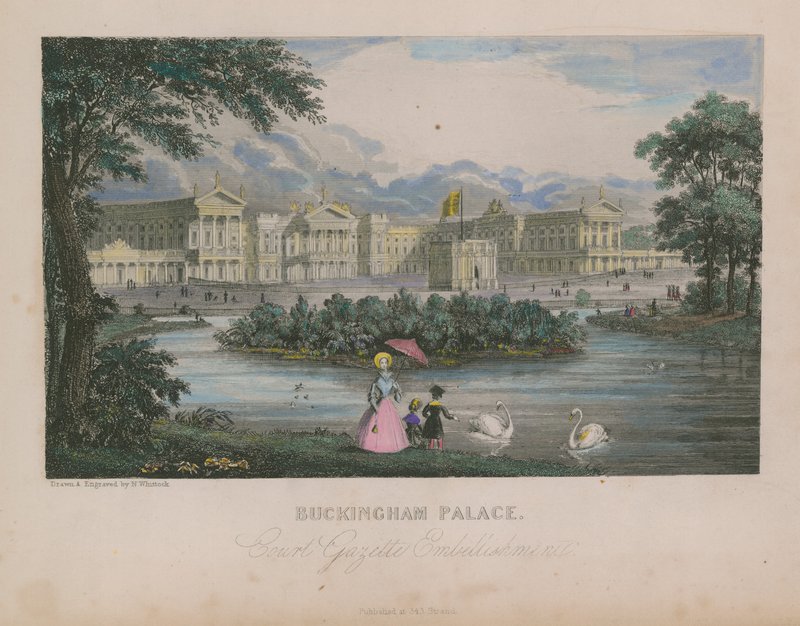 Vista general del Palacio de Buckingham de Nathaniel Whittock
