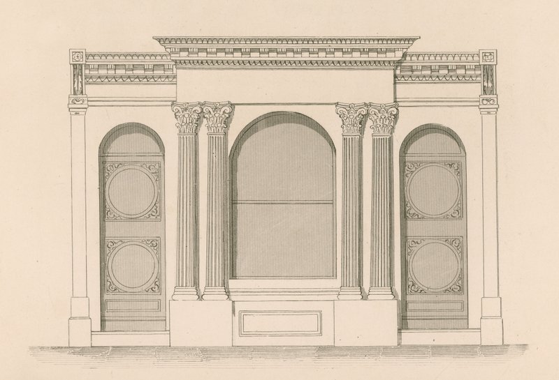 Fachada de la tienda de vinos y licores del Sr. Maber, Tyndale Place, Islington de Nathaniel Whittock