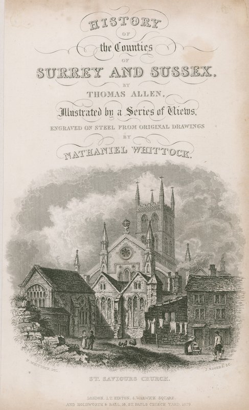 Iglesia de San Salvador, Southwark, Surrey de Nathaniel Whittock