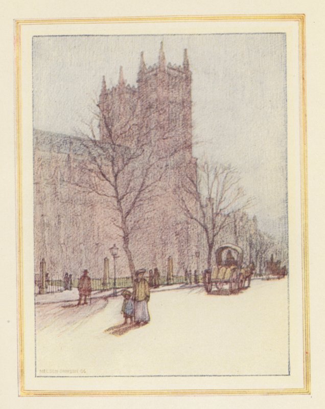 Abadía de Westminster (litografía en color) de Nelson Dawson