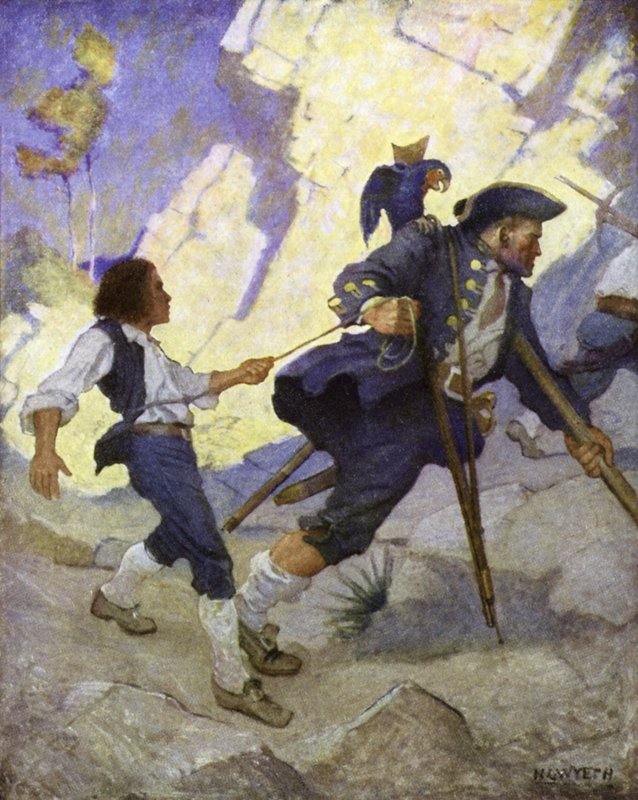 Ilustración para La Isla del Tesoro de Newell Convers Wyeth
