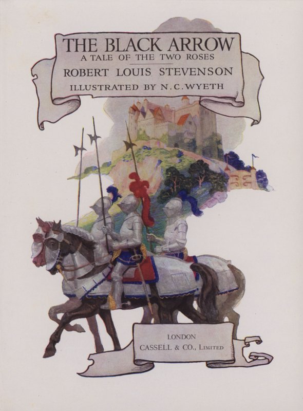 Ilustración de la portada para La flecha negra de Newell Convers Wyeth