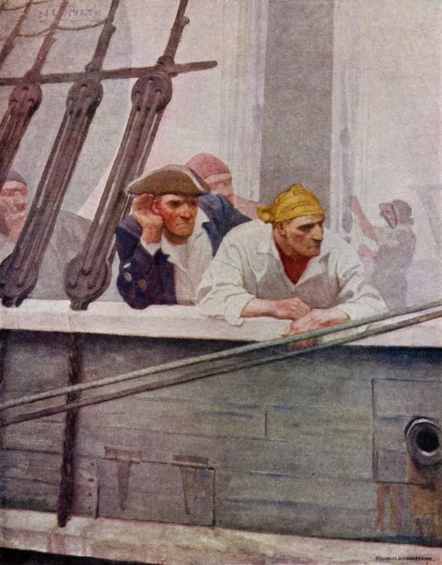 Ilustración para Secuestrado de Robert Louis Stevenson de Newell Convers (after) Wyeth