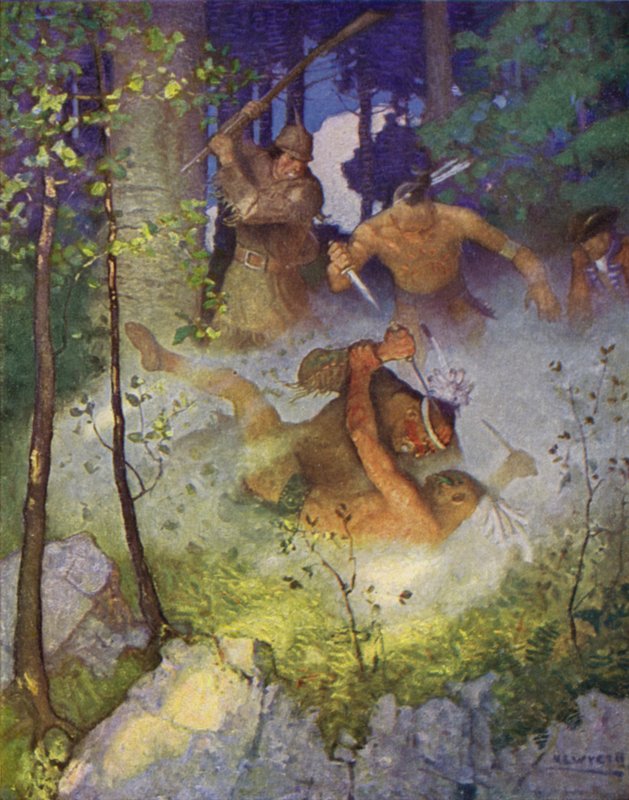 Ilustración para El Último de los Mohicanos de Newell Convers (after) Wyeth