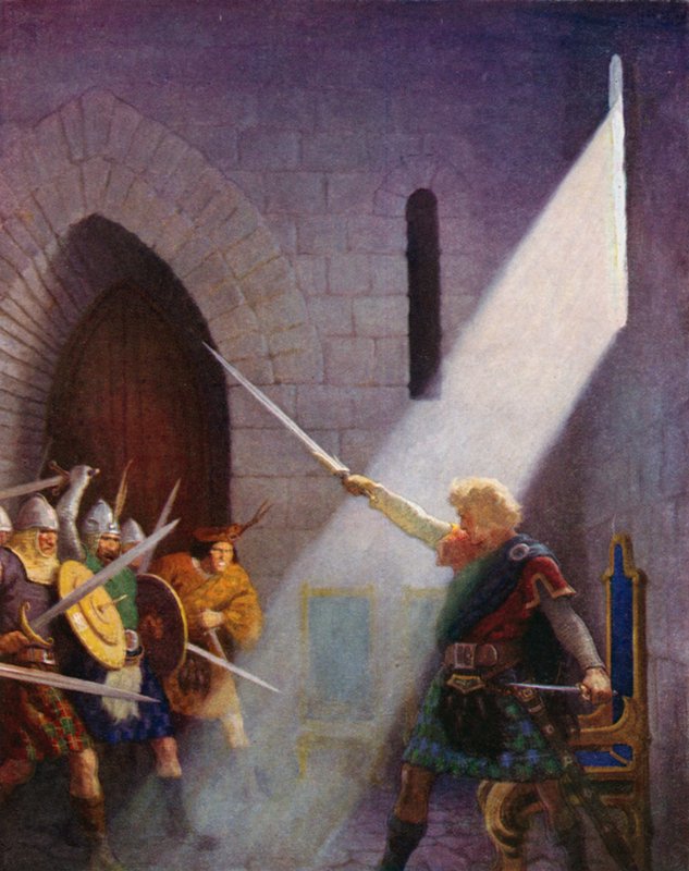 Wallace Desenvaina la Espada del Rey de Newell Convers (after) Wyeth