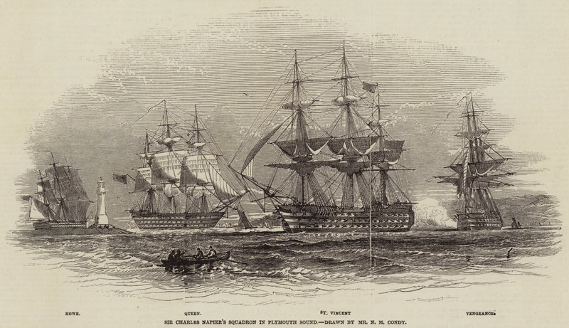El Escuadrón de Sir Charles Napier en Plymouth Sound de Nicholas Matthews Condy