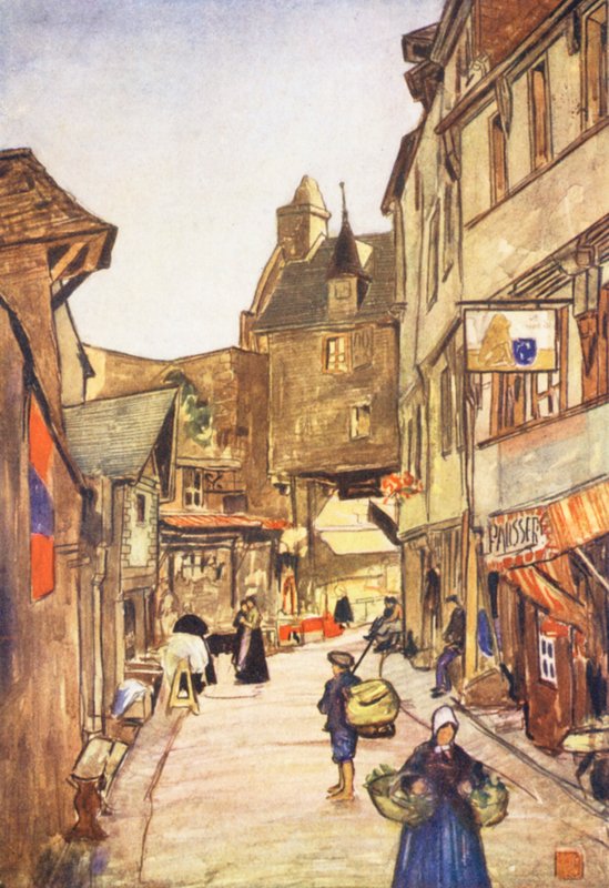 Calle A, Mont St Michel (litografía en color) de Nico Jungmann