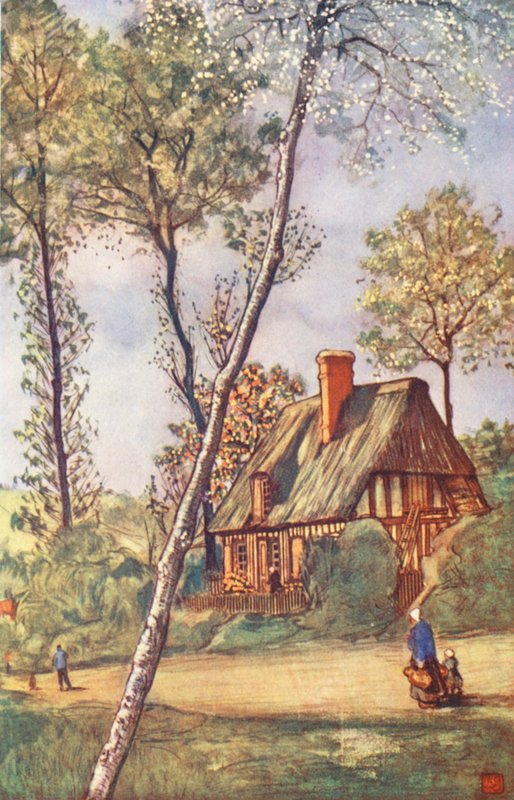 Escena rural (litografía en color) de Nico Jungmann
