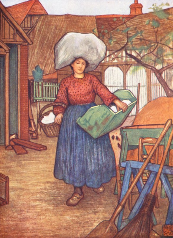 Salida hacia el lavadero (litografía en color) de Nico Jungmann