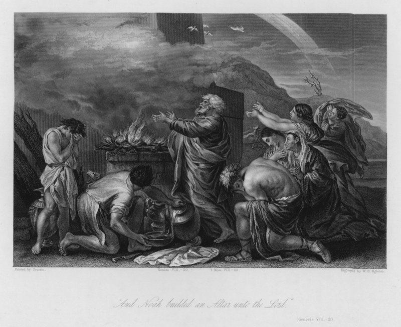 El sacrificio de Noé, Génesis VIII, 20 de Nicolas (after) Poussin