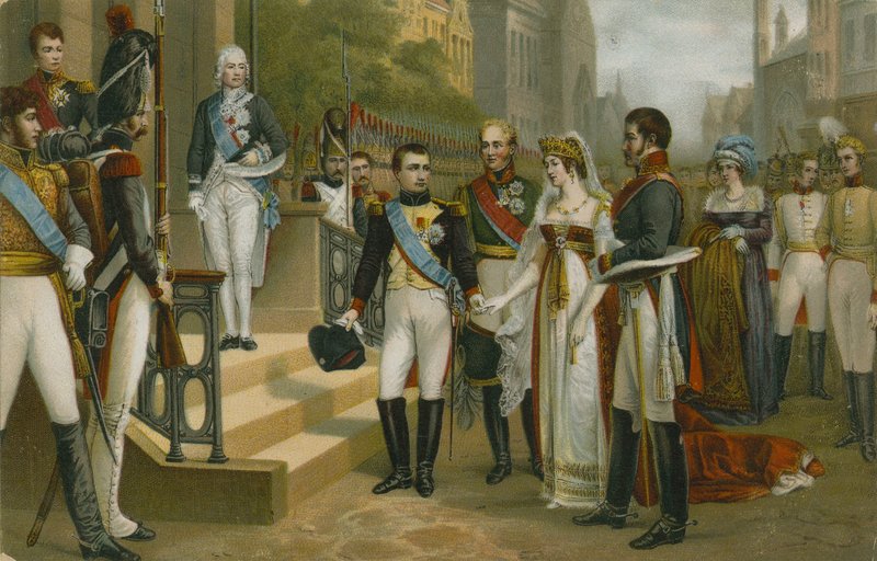 Napoleón recibiendo a la reina Luisa de Prusia en Tilsit, 6 de julio de 1807 de Nicolas Louis Francois Gosse