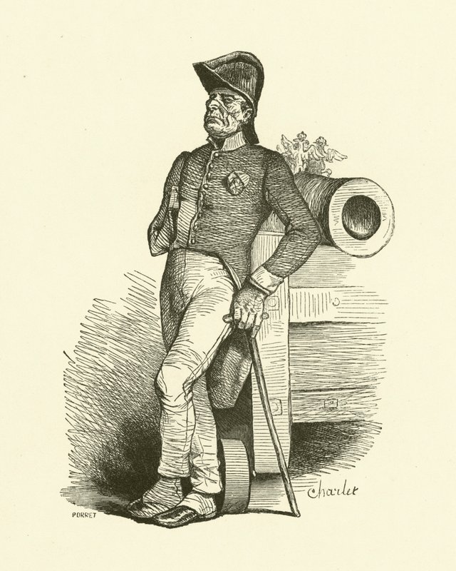 El Pensionista (grabado) de Nicolas Toussaint (after) Charlet
