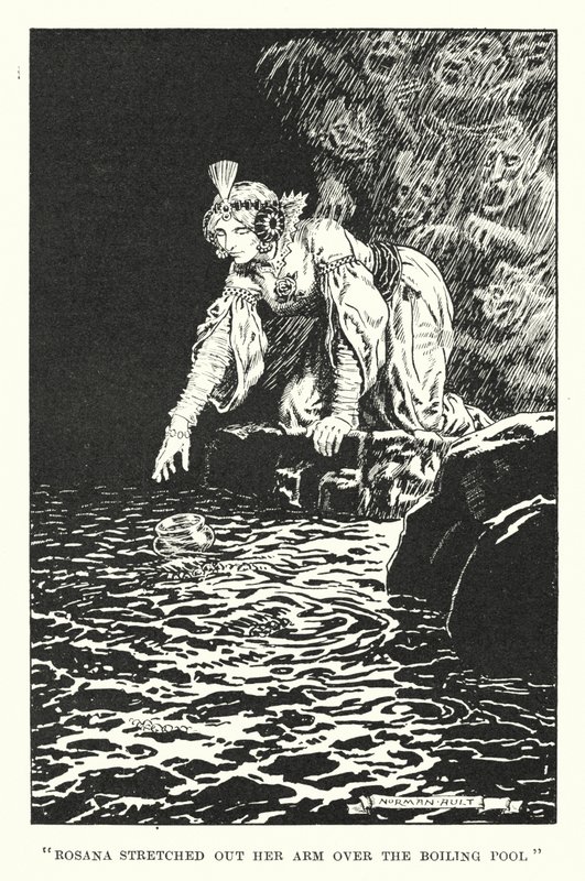 "Rosana extendió el brazo sobre la Piscina Hirviente" (litografía) de Norman Ault