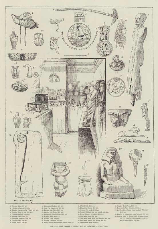 Exposición de antigüedades egipcias del Sr. Flinders Petrie de Norman Hardy