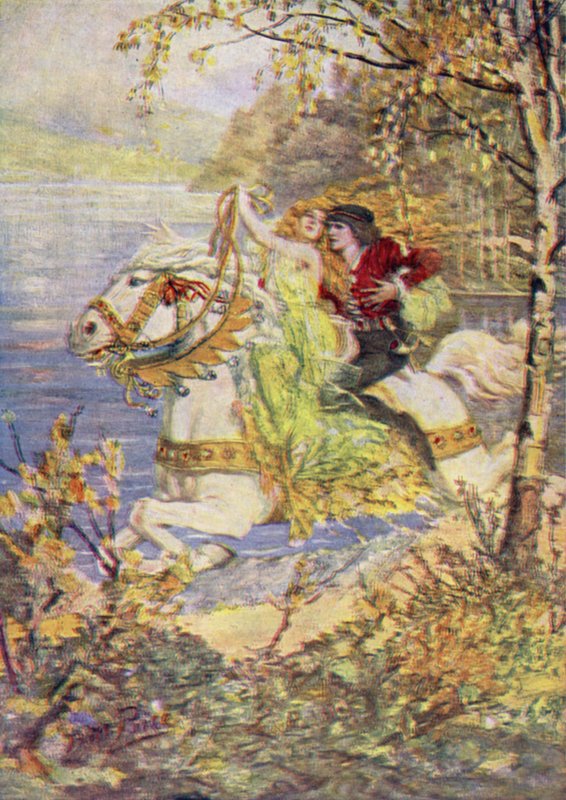 El verdadero Tomás y la bella reina (litografía en color) de Norman Mills (after) Price
