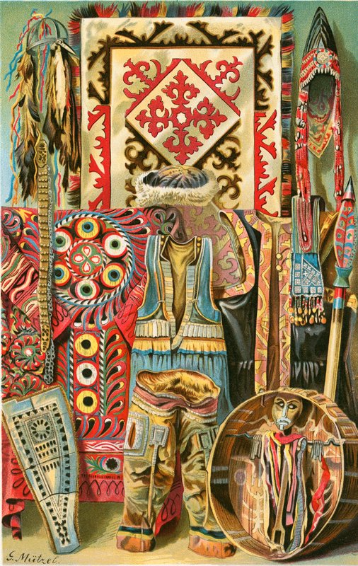 Cultura de los mongoles: telas y diseños de North American