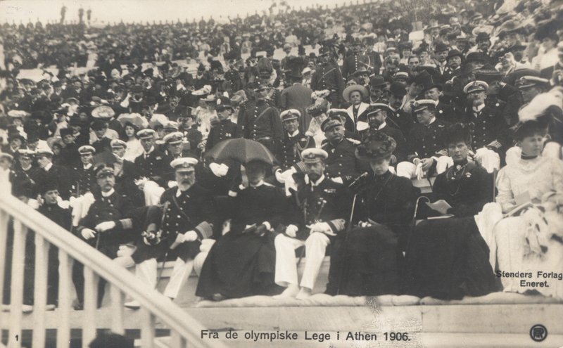 Dignatarios viendo los Juegos Olímpicos de 1906, Atenas de Norwegian Photographer