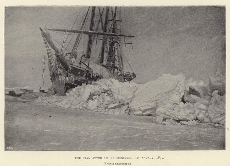 El Fram después de una presión de hielo de Norwegian Photographer