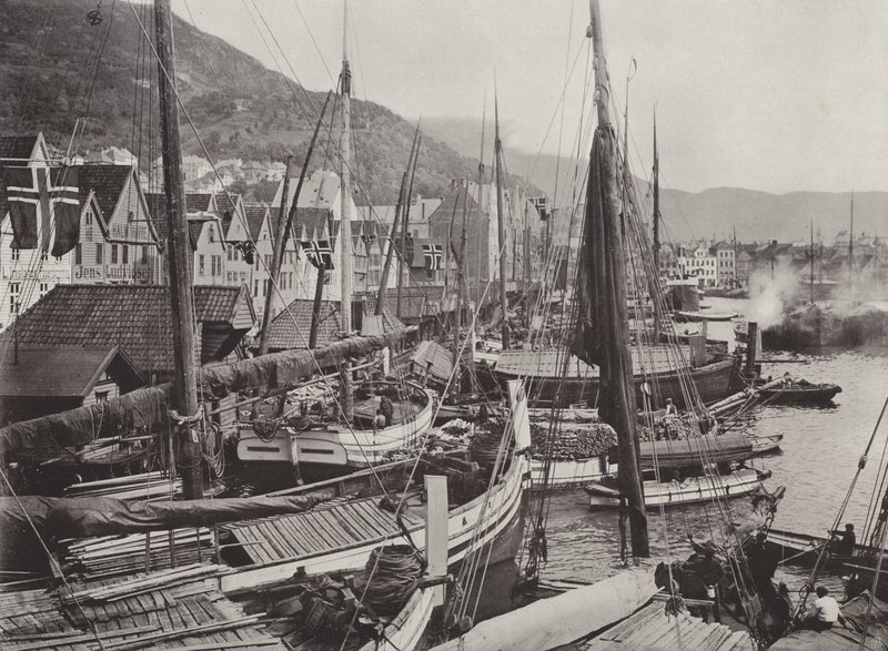 Vista del puerto de Bergen de Norwegian Photographer