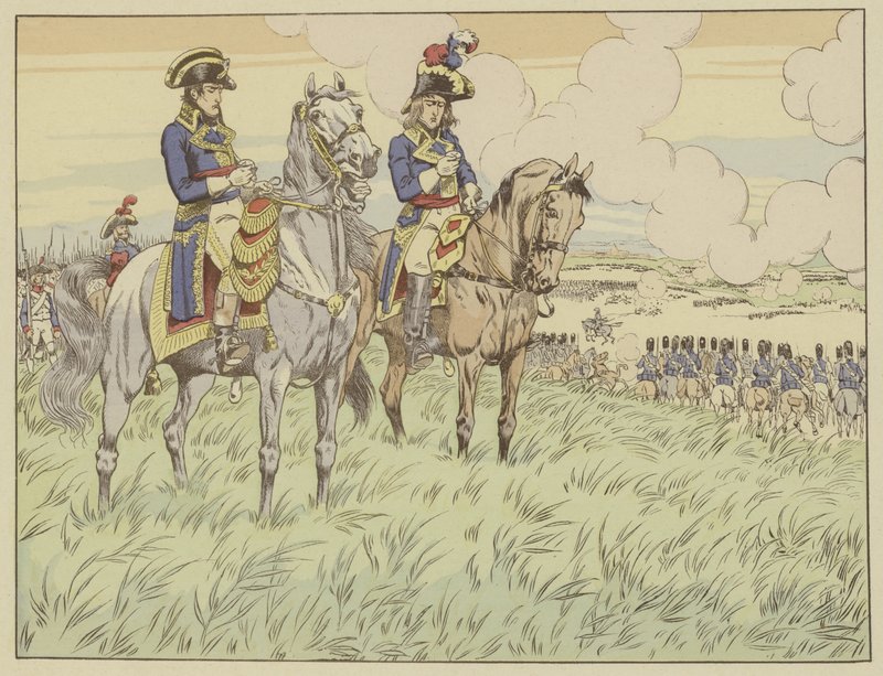 Napoleón y el General Louis Desaix en la Batalla de Marengo, 24 de junio de 1800 de Onfray de Breville Job