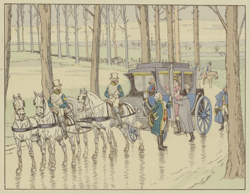 Napoleón conociendo a la Archiduquesa María Luisa de Austria, con quien debe casarse, 27 de marzo de 1810 de Onfray de Breville Job