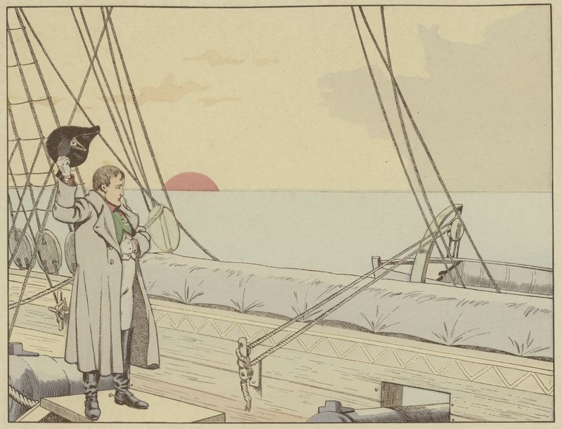 Napoleón a bordo del HMS Bellerophon después de haberse rendido a los británicos, 15 de julio de 1815 de Onfray de Breville Job