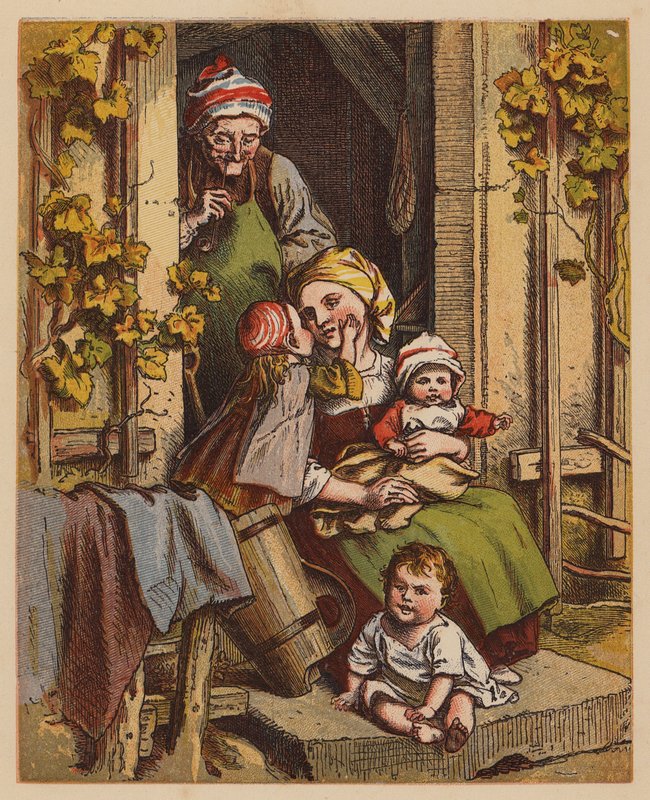 Un hogar feliz (litografía en color) de Oskar Pletsch