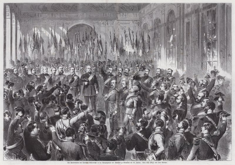Proclamación del Rey Guillermo I de Prusia como Emperador de Alemania, Salón de los Espejos, Palacio de Versalles, Francia de Otto Edmund Guenther
